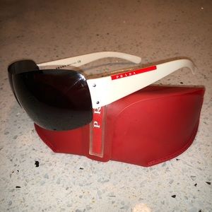PRADA White Sunglasses with Case